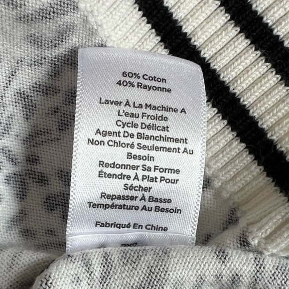 Talbots Women’s Black and White Short Sleeve Lightweight Sweater- LP - Picture 5 of 9